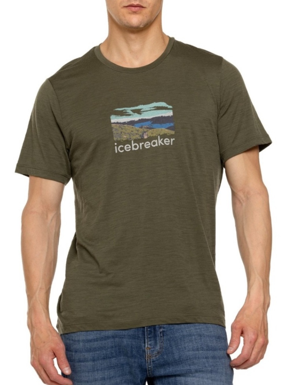Icebreaker 100% Wool Tech Lite 2 T-Shirt in Olive Green Size Medium